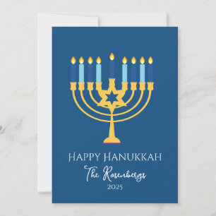 Elegant Modern Hanukkah Menorah Feiertagskarte