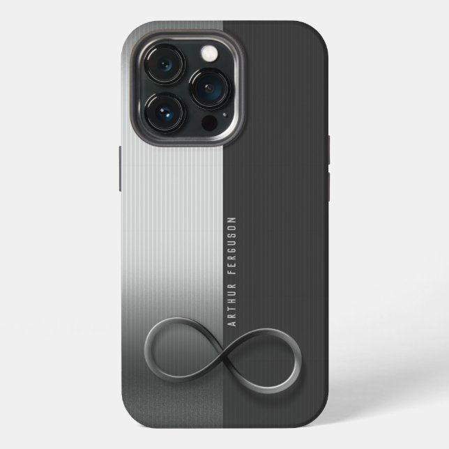 Elegant Modern Infinity | Silver Gray iPhone 13 Pro Hülle (Hinten)