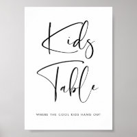 Elegant & Modern Kids Table sign Hochzeit