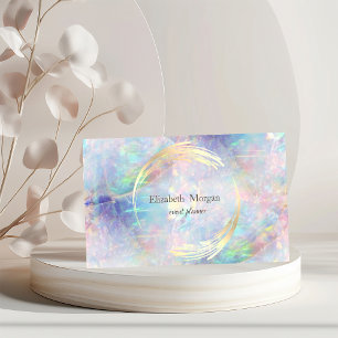 Elegant Modern  Kreis Violett, Gold, Opal Visitenkarte