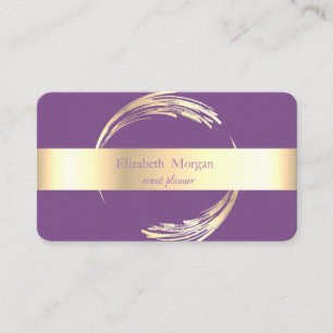 Elegant Modern  Kreis Violett,Gold Visitenkarte