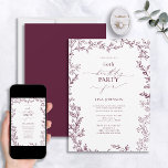 Elegant Modern Leaf Burgund 60. Geburtstag Einladung<br><div class="desc">Feiern Sie einen besonderen Meilenstein mit unserer eleganten, modernen Leaf Burgundy 60. Geburtstagseinladung. Diese wunderschöne, raffinierte Einladung verleiht Gnade und Klasse - perfekt für die großen 6-0! In einer klassischen Bordeaux-Farbe, die durch eine handgezeichnete, weitläufige Grenze schön hervorgehoben wird, wird es sicher alle Ihre Gäste beeindrucken. Fügen Sie dem zeitlosen...</div>