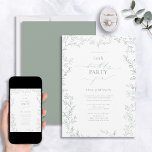 Elegant Modern Leaf Sage Green 60. Geburtstag Einladung<br><div class="desc">Feiern Sie einen besonderen Meilenstein mit unserer eleganten, modernen Leaf Sage Green 60. Geburtstag Einladung. Diese wunderschöne, raffinierte Einladung verleiht Gnade und Klasse - perfekt für die großen 6-0! In einer klassischen Salbei-Grün-Farbe, die durch eine handgezeichnete, weitläufige Grenze schön hervorgehoben wird, beeindruckt es sicher alle Ihre Gäste. Fügen Sie dem...</div>