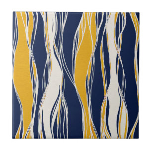 Elegant, modern, Linien, blau und gelb Fliese