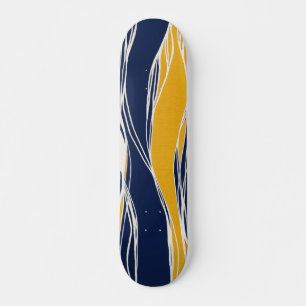 Elegant, modern, Linien, blau und gelb Skateboard