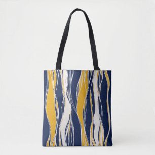 Elegant, modern, Linien, blau und gelb Tasche