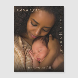 Elegant Modern Magnetic Birth Announcement  Magnetkarte