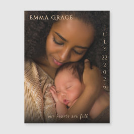 Elegant Modern Magnetic Birth Announcement Magnetkarte