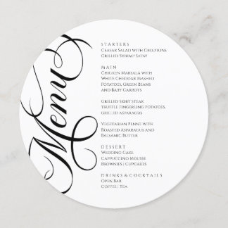 Elegant modern Menu Black and White