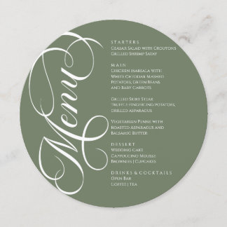 Elegant modern Menu White and Green