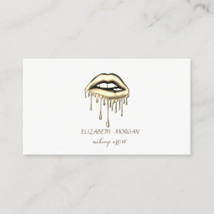 Elegant Modern, Metallisch Triefende Lippen, Make- Visitenkarte
