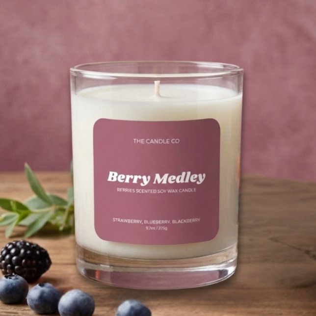 Elegant Modern Minimal Blush Pink Candle  Quadratischer Aufkleber (Von Creator hochgeladen)