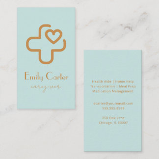 Elegant Modern Minimalist Professional Caregiver  Visitenkarte