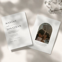 Elegant Modern Minimalist RSVP Photo Wedding