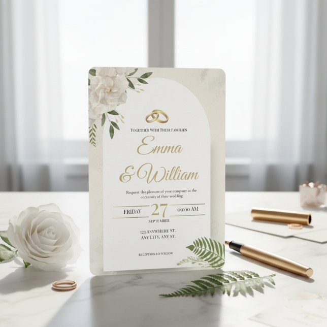 Elegant &Modern Minimalist Wedding Foil Invitation Folieneinladung (Von Creator hochgeladen)