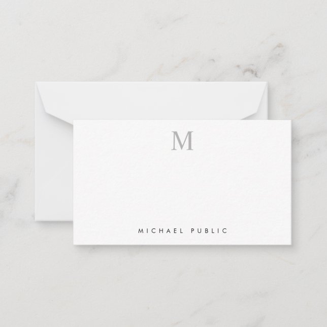 Elegant Modern Minimalistisch Initial Monogram Sim Mitteilungskarte (Vorderseite)