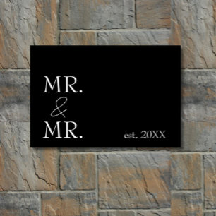 Elegant Modern Minimalistisch "Mr. & Mr." LGBT Bla Fußmatte