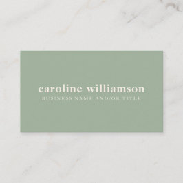 Elegant Modern Minimalistisch Sage Green Visitenkarte
