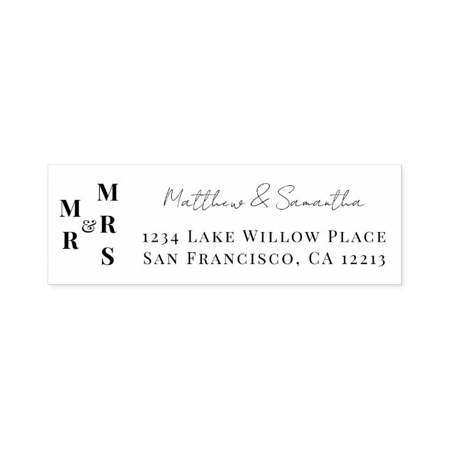 Elegant Modern Mr. und Mrs. Wedding Vielen Dank Permastempel (Design)