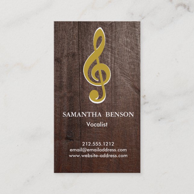 Elegant Modern Musical Clef Logo Vocalist Singer Visitenkarte (Vorderseite)