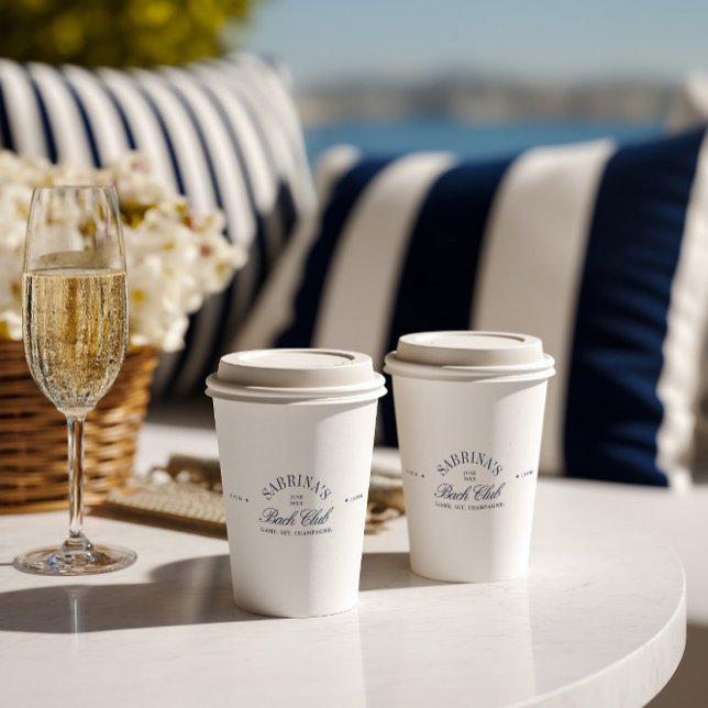 Elegant Modern Navy Blue Bachelorette Pappbecher (Elegant Modern Navy Blue Bachelorette Paper Cups)