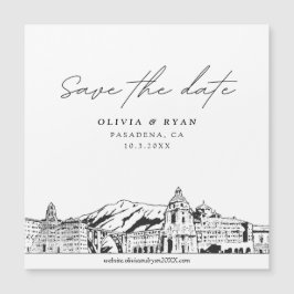 Elegant Modern Pasadena Speichern Sie das Date Mag Magnetkarte