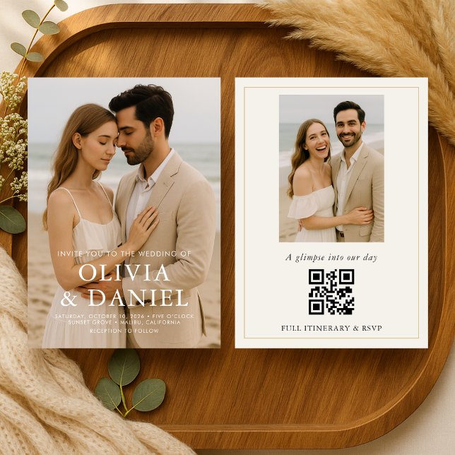 Elegant Modern Photo Wedding Einladung (Von Creator hochgeladen)