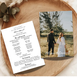Elegant Modern Photo Wedding Program Template Programm