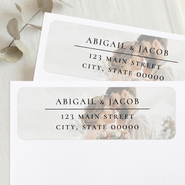 Elegant Modern Photo Wedding Return Address (Von Creator hochgeladen)