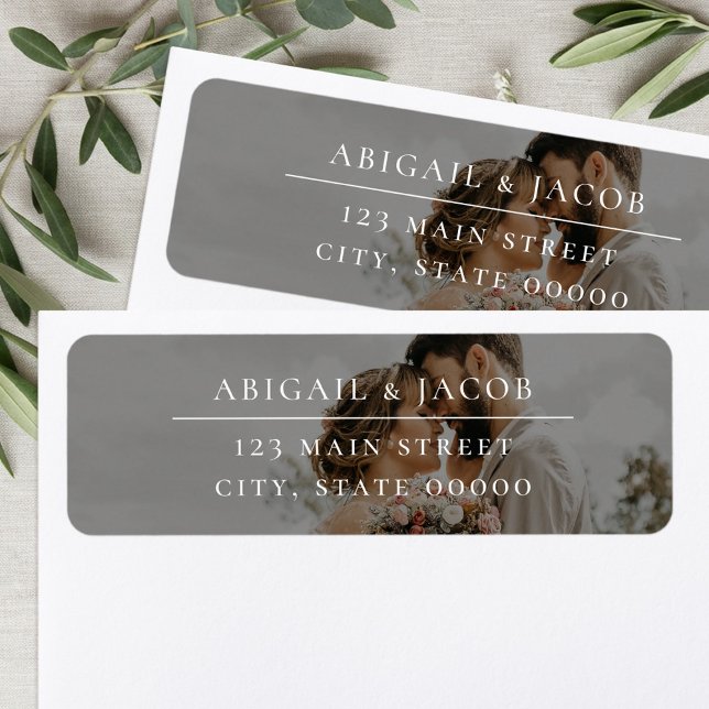 Elegant Modern Photo Wedding Return Address (Von Creator hochgeladen)