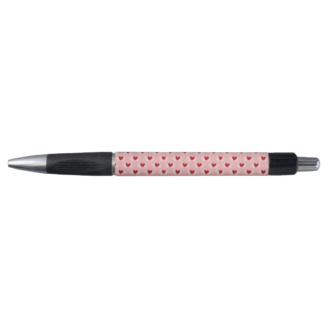 Elegant Modern Pink and White Doodle Heart Pattern Kugelschreiber (Vorderseite)