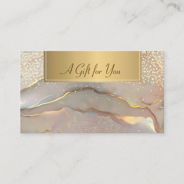 Elegant Modern,Professional Gold Confetti Opal Rabattkarte (Vorderseite)