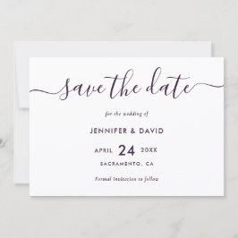Elegant Modern Purple Wedding Save The Date
