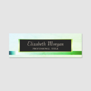 Elegant Modern, Rahmen, grüner Streifen Namensschild