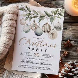 Elegant Modern Retro Christmas Party Invitation
