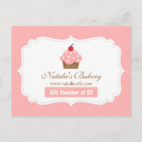 Elegant, Modern, Rosa Cupcake, Bäckerei-Gutschein