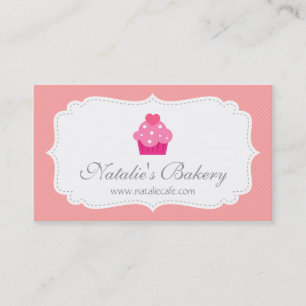 Elegant, modern, rosa Cupcake, Bäckerei Visitenkarte