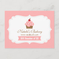 Elegant, Modern, Rosa Cupcake-Gutschein für eine B