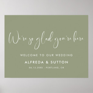 Elegant & modern Sage Green So froh, dass Sie hier Poster