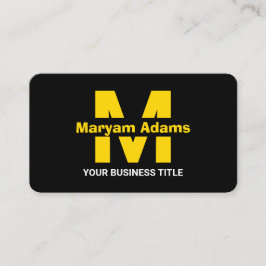 Elegant Modern (Scan QR Code) Monogramm Schwarzes Visitenkarte