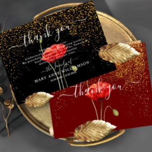 Elegant Modern Script Beerdigung Danke Karte