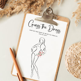 Elegant Modern Script | Guess The Dress Game Card