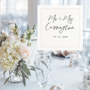 Elegant Modern Script Mr. Wedding Serviette