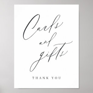 Elegant modern script wedding cards and gifts sign poster