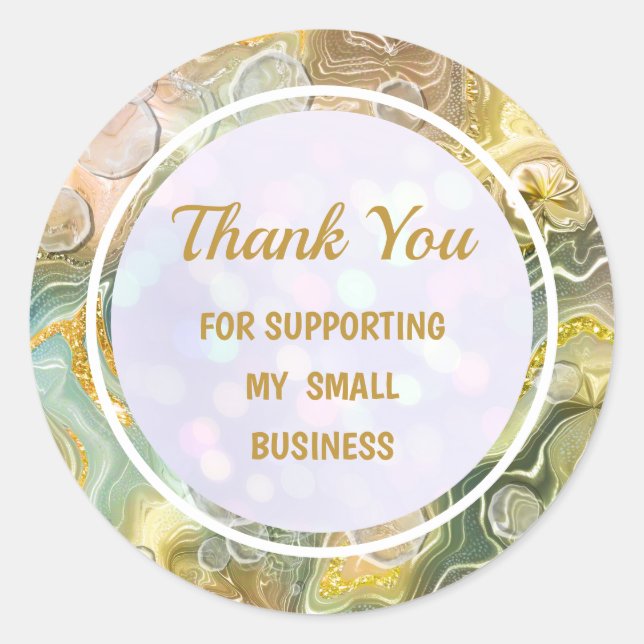 Elegant Modern Shiny Colorful Liquid Vielen Dank Runder Aufkleber (Vorderseite)