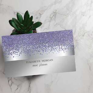 Elegant Modern, Silberstreifen Violette Diamanten Visitenkarte
