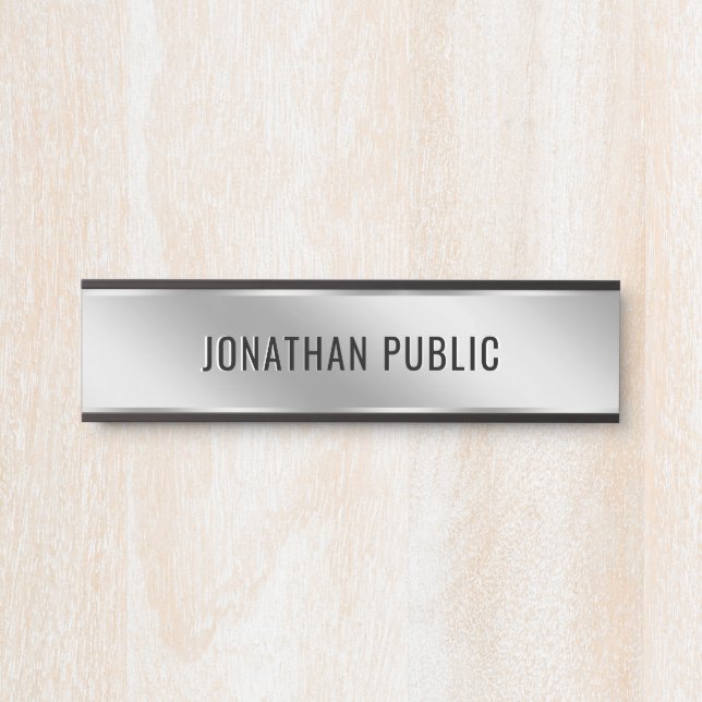 Elegant Modern Simple Custom Text Silver House Türschild (Vorderseite )