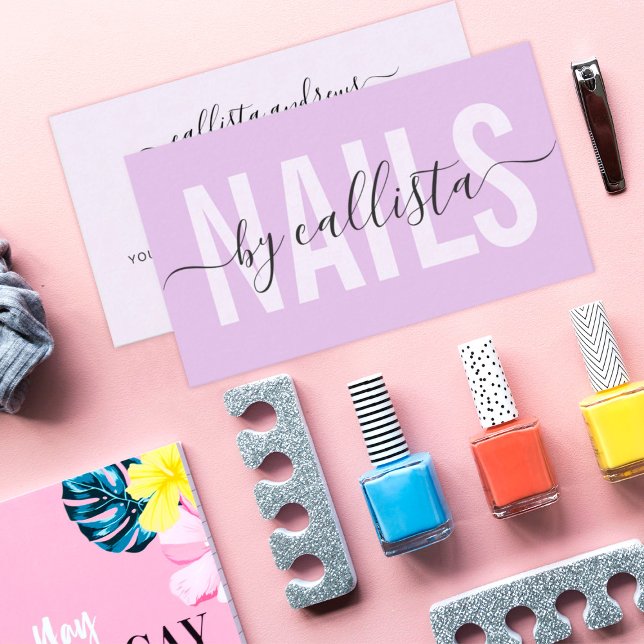 Elegant Modern Simple Typografy Nail Artist Busin Visitenkarte (Von Creator hochgeladen)