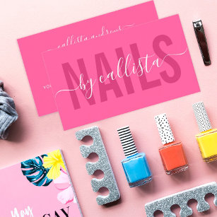 Elegant Modern Simple Typography Nail Artist Visitenkarte