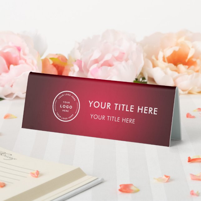 Elegant Modern Small Business  Logo Table Tent  Tischaufsteller (In Situ (Hochzeit))